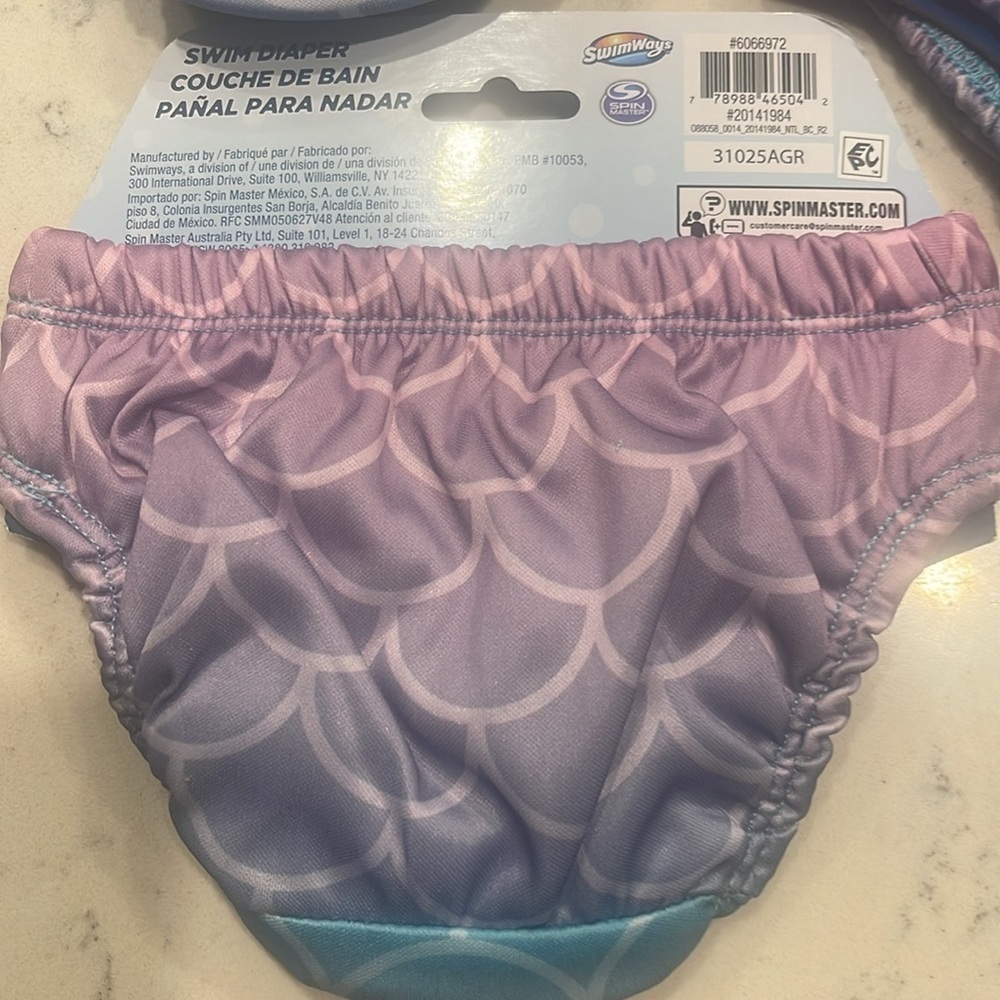 Girls mermaid Reusable Swim Diapers Lot of 3 - Picture 3 of 7